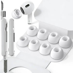 SIXFU 4 Sizes of Ear Tip Replacement Compatible with AirPod Pro and AirPods Pro 2 Ear Tips with Portable Storage Box & Cleaning Kit, Noise Reduction Hole & Dense Dust Guard Screen(XS/S/M/L)-White SIXFU 4 Sizes of Ear Tip Replacement Compatible with AirPod Pro and AirPods Pro 2 Ear Tips with Portable Storage Box & Cleaning Kit, Noise Reduction Hole & Dense Dust Guard Screen(XS/S/M/L)-White