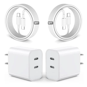 iPhone Charger Fast Charging,2Pack Dual Port USB C Fast Wall Chargers Block with 6FT USB C Cable for Apple iPhone 17e/17 Pro Max/17Pro/Air/iPhone 16Pro Max/16 Plus/16e/15/iPad Pro/Air/Mini/AirPod iPhone Charger Fast Charging,2Pack Dual Port USB C Fast Wall Chargers Block with 6FT USB C Cable for Apple iPhone 17e/17 Pro Max/17Pro/Air/iPhone 16Pro Max/16 Plus/16e/15/iPad Pro/Air/Mini/AirPod