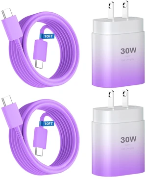 Phone 17 16 15 Charger Fast Charging,30W USB C Phone 17 16 15 Pro Max Charger Block&10FT Long Type C Cable Cord for i.Phone 17/17 Air/17 Pro/17 Pro Max/16/16 ProMax/15/15 Pro Max,Purple Gradient Phone 17 16 15 Charger Fast Charging,30W USB C Phone 17 16 15 Pro Max Charger Block&10FT Long Type C Cable Cord for i.Phone 17/17 Air/17 Pro/17 Pro Max/16/16 ProMax/15/15 Pro Max,Purple Gradient