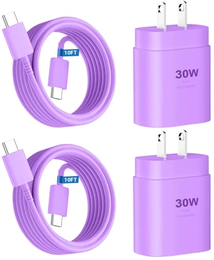 Phone 17 16 15 Charger Fast Charging,30W USB C Phone 17 16 15 Pro Max Charger Block &10FT Long Type C Cable Cord for i.Phone 17/17 Air/17 Pro/17 Pro Max/16/16 Plus/16 Pro Max/15/15 Pro Max,Purple Phone 17 16 15 Charger Fast Charging,30W USB C Phone 17 16 15 Pro Max Charger Block &10FT Long Type C Cable Cord for i.Phone 17/17 Air/17 Pro/17 Pro Max/16/16 Plus/16 Pro Max/15/15 Pro Max,Purple