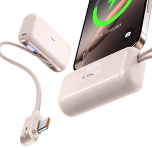 TORRAS 2-in-1 iPhone 16 Portable Charger, 5,000mAh 22.5W Mini Power Bank with Built-in USB-C Cable, Fast Charge Battery Pack, Travel Essential for iPhone 17/16/15, Galaxy S25, Google Desert Titanium TORRAS 2-in-1 iPhone 16 Portable Charger, 5,000mAh 22.5W Mini Power Bank with Built-in USB-C Cable, Fast Charge Battery Pack, Travel Essential for iPhone 17/16/15, Galaxy S25, Google Desert Titanium