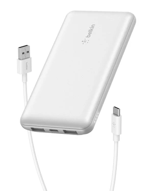 Belkin 10000mAh 15W 3 Port Power Bank, USB A to USB C Cable Included | Fast Charging, iPhone 17, Samsung Galaxy, Pixel, Airpods, iPad, Nintendo Switch 2, Battery Pack, USB C Port, USB A Port Belkin 10000mAh 15W 3 Port Power Bank, USB A to USB C Cable Included | Fast Charging, iPhone 17, Samsung Galaxy, Pixel, Airpods, iPad, Nintendo Switch 2, Battery Pack, USB C Port, USB A Port