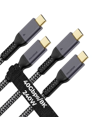 Maxonar 2-Pack USB4 for Thunderbolt 4 Cable, 40Gbps, 240W, 8K 3.3FT | With 40Gbps Data, 240W Charging, 8K Display; Braided Nylon, 2-Pack, Multiple Lengths Maxonar 2-Pack USB4 for Thunderbolt 4 Cable, 40Gbps, 240W, 8K 3.3FT | With 40Gbps Data, 240W Charging, 8K Display; Braided Nylon, 2-Pack, Multiple Lengths
