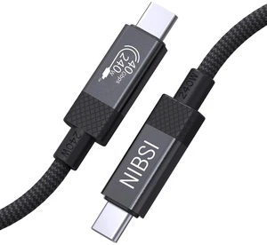NIBSI 40Gbps USB4 Cable for Thunderbolt 4/3, 240W PD Fast Charging USB C to USB C Cable, 8K@60Hz Video, Aluminum Alloy Connectors & Nylon Braided for MacBook SSD Dock Monitor NIBSI 40Gbps USB4 Cable for Thunderbolt 4/3, 240W PD Fast Charging USB C to USB C Cable, 8K@60Hz Video, Aluminum Alloy Connectors & Nylon Braided for MacBook SSD Dock Monitor