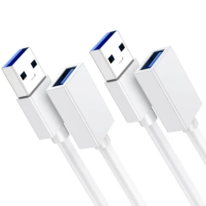 USB Extension Cable White 6.6FT 2-Pack, 5Gbps High Speed USB Extender 3.0 | Data Transmission USB A Extension Cord Male to Female Compatible Flash Drive, Hard Drive, SSD, PC, Webcam, Keyboard, Printer USB Extension Cable White 6.6FT 2-Pack, 5Gbps High Speed USB Extender 3.0 | Data Transmission USB A Extension Cord Male to Female Compatible Flash Drive, Hard Drive, SSD, PC, Webcam, Keyboard, Printer