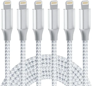 iPhone Charger 6 Pack 10ft MFi Certified Lightning Cable Fast Charging Cord | Nylon Braided Extra Long High Speed Data Transfer Sync Cord for Apple iPhone 14 13 12 11 Pro Max XS XR X 8 Plus, iPad iPhone Charger 6 Pack 10ft MFi Certified Lightning Cable Fast Charging Cord | Nylon Braided Extra Long High Speed Data Transfer Sync Cord for Apple iPhone 14 13 12 11 Pro Max XS XR X 8 Plus, iPad
