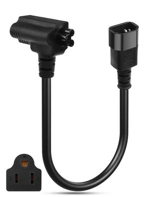 CERRXIAN IEC 320 C14 to C5 / 5-15R Y Splitter Plug Cord 15A / 125V C14 Male to Nema 5-15R Female + C5 Female Splitter Adapter Cable - 1ft / 0.3m CERRXIAN IEC 320 C14 to C5 / 5-15R Y Splitter Plug Cord 15A / 125V C14 Male to Nema 5-15R Female + C5 Female Splitter Adapter Cable - 1ft / 0.3m