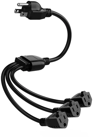 CableCreation 1.5 feet Y-Split Power Extension Cord,1-to-3 Outlet Adapter | 16 AWG NEMA 5-15P to NEMA 5-15R Outlet, Suitable for TVs and Computer Monitors,UL Certified SJT 125V / 13A Black0.45M CableCreation 1.5 feet Y-Split Power Extension Cord,1-to-3 Outlet Adapter | 16 AWG NEMA 5-15P to NEMA 5-15R Outlet, Suitable for TVs and Computer Monitors,UL Certified SJT 125V / 13A Black0.45M