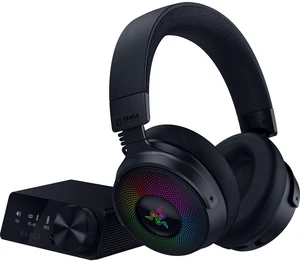 Razer Kraken V4 Pro Wireless Gaming Headset w/OLED Control Hub | HD Haptics, 2.4GHz Wireless, Bluetooth, USB, 3.5 mm, Super Wideband Mic Razer Kraken V4 Pro Wireless Gaming Headset w/OLED Control Hub | HD Haptics, 2.4GHz Wireless, Bluetooth, USB, 3.5 mm, Super Wideband Mic