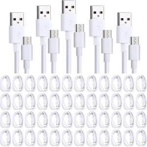 Kanayu 50 Pcs Micro USB Cable Bulk, 3.3 Ft, 2A Cable Charge Cord, White | Fast Charging Cable, Micro USB Cable, Charger for Phone, Home, Office, Black Kanayu 50 Pcs Micro USB Cable Bulk, 3.3 Ft, 2A Cable Charge Cord, White | Fast Charging Cable, Micro USB Cable, Charger for Phone, Home, Office, Black