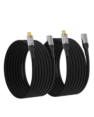 HOTUTUKI Long 2Pack 16.5FT USB C Extension Cables, 20Gbps USB 3.2 Gen 2x2, 100W Fast Charge, 4K@60Hz Video, Male to Female Type C Extender, Nylon Braided for Thunderbolt 4/3, Monitor HOTUTUKI Long 2Pack 16.5FT USB C Extension Cables, 20Gbps USB 3.2 Gen 2x2, 100W Fast Charge, 4K@60Hz Video, Male to Female Type C Extender, Nylon Braided for Thunderbolt 4/3, Monitor