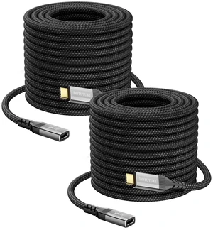 HOTUTUKI Long 2Pack 20FT USB C Extension Cables, 20Gbps USB 3.2 Gen 2x2, 100W Fast Charge, 4K@60Hz Video, Male to Female Type C Extender, Nylon Braided for Thunderbolt 4/3, Monitor HOTUTUKI Long 2Pack 20FT USB C Extension Cables, 20Gbps USB 3.2 Gen 2x2, 100W Fast Charge, 4K@60Hz Video, Male to Female Type C Extender, Nylon Braided for Thunderbolt 4/3, Monitor