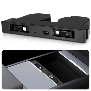 DGXWLLW USB Hub for Tesla Model Y Juniper 3 Highland Y L with Dual Type-C | Fits Model Y Juniper 2025 2026 Model 3 Highland 2024-2026 Y L, 117W 4-in-1 Center Console Docking Station with Sunken Design DGXWLLW USB Hub for Tesla Model Y Juniper 3 Highland Y L with Dual Type-C | Fits Model Y Juniper 2025 2026 Model 3 Highland 2024-2026 Y L, 117W 4-in-1 Center Console Docking Station with Sunken Design