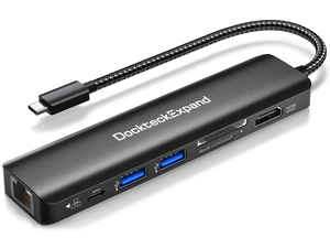 DockteckExpand 7 in 1 USBC HUB for MacBook iPad HP Dell XPS and More | 4K 60Hz HDMI Port, 1Gbps Ethernet, 100W PD, 2 USB 3.0 Ports, SD/TF Card DockteckExpand 7 in 1 USBC HUB for MacBook iPad HP Dell XPS and More | 4K 60Hz HDMI Port, 1Gbps Ethernet, 100W PD, 2 USB 3.0 Ports, SD/TF Card