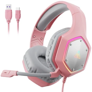 EKSA E1000 V2 Gaming Headset, PC Headset with USB C Plug, Wired Headphones with Noise Canceling Microphone, 7.1 Surround Sound, RGB Light, include USB Adapter for Computer,Mac, PS4/PS5 Console, Laptop EKSA E1000 V2 Gaming Headset, PC Headset with USB C Plug, Wired Headphones with Noise Canceling Microphone, 7.1 Surround Sound, RGB Light, include USB Adapter for Computer,Mac, PS4/PS5 Console, Laptop