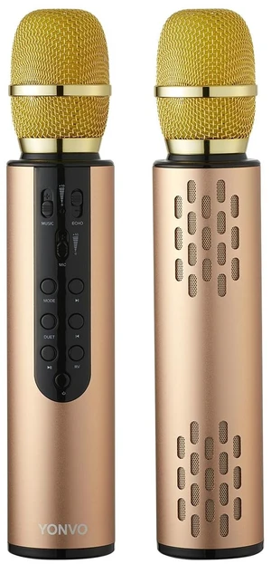 YONVO Wireless Karaoke Microohone for Adults. Bluetooth 5.3 Portable Karaoke Mic with 10W Dual Speakers, Clear Vocals & Echo for Home Parties, Family Gatherings & Singing Nights (Gold) YONVO Wireless Karaoke Microohone for Adults. Bluetooth 5.3 Portable Karaoke Mic with 10W Dual Speakers, Clear Vocals & Echo for Home Parties, Family Gatherings & Singing Nights (Gold)