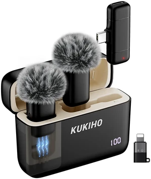 KUKIHO Wireless Lavalier Microphone with Charging Case, 36H Battery Life, Noise Cancellation, 135ft Range, Plug-and-Play Clip-On Mic for iPhone, iPad, Android, YouTube, Vlog, Live Streaming KUKIHO Wireless Lavalier Microphone with Charging Case, 36H Battery Life, Noise Cancellation, 135ft Range, Plug-and-Play Clip-On Mic for iPhone, iPad, Android, YouTube, Vlog, Live Streaming