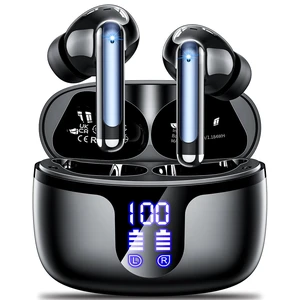 Wireless Earbuds, Bluetooth 5.4 ear buds with 4 ENC Noise Cancelling Mics, with 48H Playtime Bluetooth Earbuds, IPX7 Waterproof Workout earbuds,HiFi Sound LED Display Headphones Black for iOS Android Wireless Earbuds, Bluetooth 5.4 ear buds with 4 ENC Noise Cancelling Mics, with 48H Playtime Bluetooth Earbuds, IPX7 Waterproof Workout earbuds,HiFi Sound LED Display Headphones Black for iOS Android