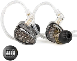 KZ ZA12 in Ear Monitor,2DD+4BA Hybrid Wired Gaming Earbud,KZ in Ear Monitor | 4-Level Tuning Switch Gaming Earbuds,Silver-Plated IEM Cable for Audiophile (No Microphone, Matte Black Tunable Version) KZ ZA12 in Ear Monitor,2DD+4BA Hybrid Wired Gaming Earbud,KZ in Ear Monitor | 4-Level Tuning Switch Gaming Earbuds,Silver-Plated IEM Cable for Audiophile (No Microphone, Matte Black Tunable Version)