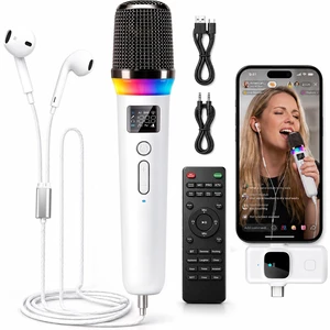 Online Karaoke Microphone w/Voice Changer, Sound Effects for TikTok Live | Real-Time Monitoring, Easy Plug & Play Setup, Beginner-Friendly for YouTube Livestreams, Singing, Interactive Online Chats Online Karaoke Microphone w/Voice Changer, Sound Effects for TikTok Live | Real-Time Monitoring, Easy Plug & Play Setup, Beginner-Friendly for YouTube Livestreams, Singing, Interactive Online Chats