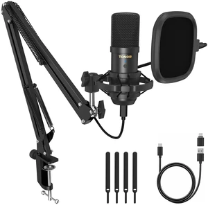 TONOR PC Microphone with Boom Arm, Kit for Podcast, USB Mic Set, TC20Air | Cardioid Pickup Condenser Mic with Shock Mount, Pop Filter, Type-C Adapter, Suitable for Recording, Singing, Streaming TONOR PC Microphone with Boom Arm, Kit for Podcast, USB Mic Set, TC20Air | Cardioid Pickup Condenser Mic with Shock Mount, Pop Filter, Type-C Adapter, Suitable for Recording, Singing, Streaming