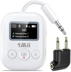 1Mii 2026 Upgraded SafeFly Min+ Airplane Bluetooth Adapter for 2 Headphones | aptX Adaptive & HD, Screen Display, 25H Battery, 3.5mm AUX Wireless Audio Transmitter Receiver for Plane, TVs, Home Stereo 1Mii 2026 Upgraded SafeFly Min+ Airplane Bluetooth Adapter for 2 Headphones | aptX Adaptive & HD, Screen Display, 25H Battery, 3.5mm AUX Wireless Audio Transmitter Receiver for Plane, TVs, Home Stereo