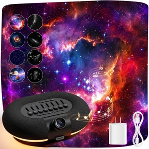 Bluetooth Speaker with Galaxy Projector Night Light, 8 White Noise Timer | 8 Projection Films Ceiling Projector for Bedroom Adjustable 360° Rotation, Nature Sounds Auto-off, 6.0 Bluetooth Dual Speaker Bluetooth Speaker with Galaxy Projector Night Light, 8 White Noise Timer | 8 Projection Films Ceiling Projector for Bedroom Adjustable 360° Rotation, Nature Sounds Auto-off, 6.0 Bluetooth Dual Speaker