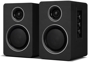 Computer Speakers, Bluetooth 5.3, USB-C, AUX/RCA, 3.5-Inch Woofer, Black | A 3.5-inch carbon fiber woofer and 1-inch silk dome tweeter in wood cabinets. For PCs, turntables, TVs, gaming and music. Computer Speakers, Bluetooth 5.3, USB-C, AUX/RCA, 3.5-Inch Woofer, Black | A 3.5-inch carbon fiber woofer and 1-inch silk dome tweeter in wood cabinets. For PCs, turntables, TVs, gaming and music.