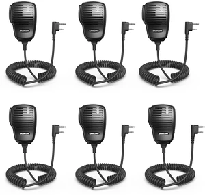 SAMCOM IP67 Waterproof Speaker Shoulder Police Mic for Two Way Radios | Remote Handheld Speaker Police Microphone with 3.5mm Audio Rotating Clip for SAMCOM FPCN30A FPCN10A Walkie Talkies