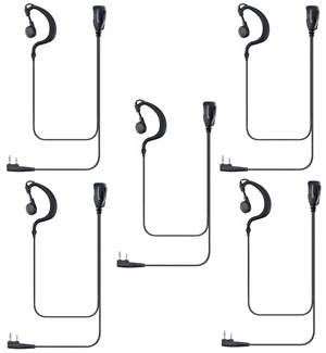 commountain Earpiece for Kenwood Baofeng 2-Pin Walkie Talkies Radios | Fits TK Series & UV-5R BF-F8HP and more, G-Shape Earhook Headset Fits Left or Right Ear, Noise Reducing PTT Mic, 5 Pack commountain Earpiece for Kenwood Baofeng 2-Pin Walkie Talkies Radios | Fits TK Series & UV-5R BF-F8HP and more, G-Shape Earhook Headset Fits Left or Right Ear, Noise Reducing PTT Mic, 5 Pack