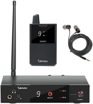 Levusu UHF Wireless in-Ear Monitor System with Earphone,180Ft, Rack Mount, Professional IEM Stereo System Transmitter and Beltpack for Studio, Guitar, Band Rehearsal, Live Performance (1 Bodypack) Levusu UHF Wireless in-Ear Monitor System with Earphone,180Ft, Rack Mount, Professional IEM Stereo System Transmitter and Beltpack for Studio, Guitar, Band Rehearsal, Live Performance (1 Bodypack)