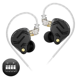 in Ear Monitor IEM Headphones,KZ ZS12 PRO X 1DD+5BA Hybrid with 4-Level Tuning Switch Gaming Earbuds,KZ Earbuds Earphones,Best in Ear Headphones (Dark Black,Tunable Version, NO Microphone) in Ear Monitor IEM Headphones,KZ ZS12 PRO X 1DD+5BA Hybrid with 4-Level Tuning Switch Gaming Earbuds,KZ Earbuds Earphones,Best in Ear Headphones (Dark Black,Tunable Version, NO Microphone)