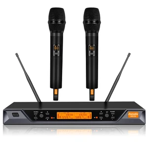 Zenolix UM206 2 Channel Wireless Microphone System with Dynamic Mics, 200ft Range, UHF Frequencies, Dual Wireless Handheld Mics for Karaoke, Singing, DJ, Stage, Church and Recording Zenolix UM206 2 Channel Wireless Microphone System with Dynamic Mics, 200ft Range, UHF Frequencies, Dual Wireless Handheld Mics for Karaoke, Singing, DJ, Stage, Church and Recording
