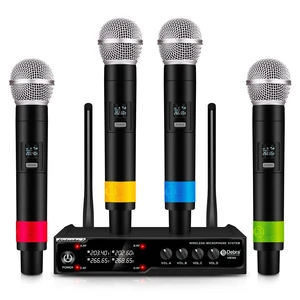 D Debra Audio VM304 VHF Wireless Microphone System, 4 Handheld Mics, XLR | Cordless Set for Home Karaoke, Wedding, Conference, Speech D Debra Audio VM304 VHF Wireless Microphone System, 4 Handheld Mics, XLR | Cordless Set for Home Karaoke, Wedding, Conference, Speech