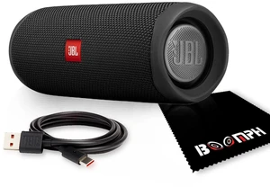 JBL Flip 5: Portable Wireless Bluetooth Speaker, IPX7 Waterproof - Black - Boomph's Comprehensive Ultimate Performance Cloth Solution for Your On-the-Go Sound Experience JBL Flip 5: Portable Wireless Bluetooth Speaker, IPX7 Waterproof - Black - Boomph's Comprehensive Ultimate Performance Cloth Solution for Your On-the-Go Sound Experience