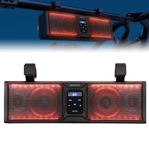KEMIMOTO UTV Sound Bar 16 Inch Compatible with Polaris RZR Can Am CFMOTO | ATV Golf Cart Speakers with Multicolor RGB Lights, Fits for 1" - 2" Roll Cages, IP65 Water-Resistant, Outdoor Use KEMIMOTO UTV Sound Bar 16 Inch Compatible with Polaris RZR Can Am CFMOTO | ATV Golf Cart Speakers with Multicolor RGB Lights, Fits for 1" - 2" Roll Cages, IP65 Water-Resistant, Outdoor Use