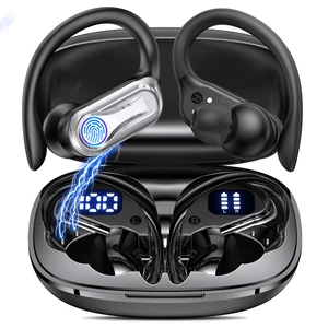 Hybrid Wireless Earbuds Bluetooth 6.1 Headphones, 80H Playtime Hi-Res Stereo Ear Buds with CVC 8.0 ENC Noise Cancelling Mics,IPX7 Waterproof Sports Earphones with Earhook for Running/Workouts - Black Hybrid Wireless Earbuds Bluetooth 6.1 Headphones, 80H Playtime Hi-Res Stereo Ear Buds with CVC 8.0 ENC Noise Cancelling Mics,IPX7 Waterproof Sports Earphones with Earhook for Running/Workouts - Black