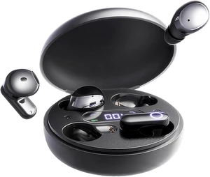 OceanSounds Bean-Style Earbuds & in-Ear Earbuds (Light Black) | Get both semi-in-ear buds for all-day comfort and in-ear tips for noise-isolating bassall in one charging case. OceanSounds Bean-Style Earbuds & in-Ear Earbuds (Light Black) | Get both semi-in-ear buds for all-day comfort and in-ear tips for noise-isolating bassall in one charging case.