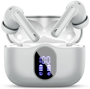 Wireless Earbuds, Bluetooth 5.4 Headphones Bass Stereo/Clear Calls, Grey | Ear Buds with Noise Cancelling Mic LED Display in Ear Earphones IP7 Waterproof 36H Bluetooth Earbuds for Phones/Sport/Laptop Wireless Earbuds, Bluetooth 5.4 Headphones Bass Stereo/Clear Calls, Grey | Ear Buds with Noise Cancelling Mic LED Display in Ear Earphones IP7 Waterproof 36H Bluetooth Earbuds for Phones/Sport/Laptop