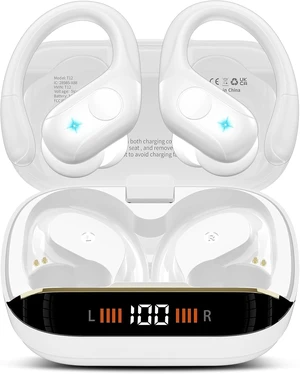 Qecnato Sports Wireless Earbuds 75H Bluetooth 5.4 Headphones Stereo, White | Over Ear Buds with Earhooks, LED Display Bluetooth Earbuds with 4 ENC Mic, IP7 Waterproof Earphone for Running Qecnato Sports Wireless Earbuds 75H Bluetooth 5.4 Headphones Stereo, White | Over Ear Buds with Earhooks, LED Display Bluetooth Earbuds with 4 ENC Mic, IP7 Waterproof Earphone for Running