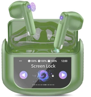 Wireless Earbuds, Bluetooth 5.4 Headphones with Multifunctional Touch Screen, 48H Bass Stereo Ear Buds with ANC/ENC Noise Cancelling/Transparency Mode, IPX7 Earphones with 5 EQ Modes, Grass Green Wireless Earbuds, Bluetooth 5.4 Headphones with Multifunctional Touch Screen, 48H Bass Stereo Ear Buds with ANC/ENC Noise Cancelling/Transparency Mode, IPX7 Earphones with 5 EQ Modes, Grass Green