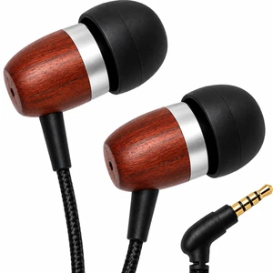 Wooden Aux 3.5mm Jack Wired Earbuds for Laptop, Computer, Phone | Inline Microphone, Genuine Wood, Deep Bass, S/M/L Ear Bud Tips, Tangle Free Braided Cord, Carry Pouch, 3.5 mm Headphones Wire Wooden Aux 3.5mm Jack Wired Earbuds for Laptop, Computer, Phone | Inline Microphone, Genuine Wood, Deep Bass, S/M/L Ear Bud Tips, Tangle Free Braided Cord, Carry Pouch, 3.5 mm Headphones Wire