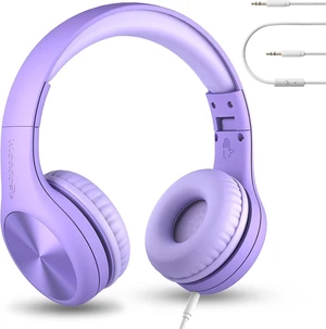 LilGadgets Connect+ Pro Wired Kids Headphones for School with Microphone, Volume Limiting Over-Ear Headset with Cord, SharePort Technology & SoftTouch Padding, Purple LilGadgets Connect+ Pro Wired Kids Headphones for School with Microphone, Volume Limiting Over-Ear Headset with Cord, SharePort Technology & SoftTouch Padding, Purple