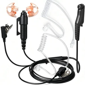HYS 3-Wire Surveillance Earpiece Kit with PTT Mic for Motorola R7 ION | Kevlar-reinforced Cables.Earbud Audio Kit,Heavy-Duty PTT for Police Law Enforcement,Replacement Earmolds,Coiled Acoustic Tube HYS 3-Wire Surveillance Earpiece Kit with PTT Mic for Motorola R7 ION | Kevlar-reinforced Cables.Earbud Audio Kit,Heavy-Duty PTT for Police Law Enforcement,Replacement Earmolds,Coiled Acoustic Tube