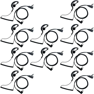 Klykon 10-Pack G-Shape Earpiece Compatible with Motorola CP200d RDM2070d | 10-Pack, G-hook 360° adjust, in-line PTT mic; Compatible with Motorola CP185 GP300 2-Pin Klykon 10-Pack G-Shape Earpiece Compatible with Motorola CP200d RDM2070d | 10-Pack, G-hook 360° adjust, in-line PTT mic; Compatible with Motorola CP185 GP300 2-Pin