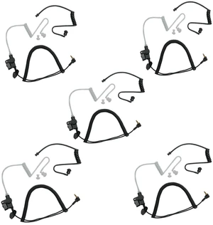 3.5mm Listen Only Earpiece with Acoustic Tube Compatible with Radios,5 Pcs | Retractable coil, rotatable earbud. Compatible with shoulder mics and 3.5mm walkie talkie radios 3.5mm Listen Only Earpiece with Acoustic Tube Compatible with Radios,5 Pcs | Retractable coil, rotatable earbud. Compatible with shoulder mics and 3.5mm walkie talkie radios