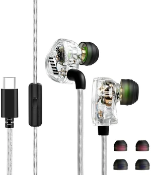 Jyinudio TANGZU HE Caiwenji IEM, Entry-Level HiFi Wired in Ear Monitor, 10mm Single Dynamic Driver Gaming Earphones, Type C with Mic, White Jyinudio TANGZU HE Caiwenji IEM, Entry-Level HiFi Wired in Ear Monitor, 10mm Single Dynamic Driver Gaming Earphones, Type C with Mic, White