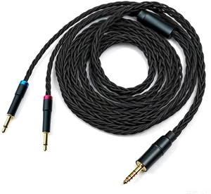 Monitor Headphone Cable,Over Ear Headset Wire,8-Strand German Copper AUX Cord Dual 3.5mm Plug Compatible with Hifiman Edition XS HE560 MEZE 105 FiiO FT1 FT7 for Musicians Audiophiles 4.4mm 6.5ft Monitor Headphone Cable,Over Ear Headset Wire,8-Strand German Copper AUX Cord Dual 3.5mm Plug Compatible with Hifiman Edition XS HE560 MEZE 105 FiiO FT1 FT7 for Musicians Audiophiles 4.4mm 6.5ft