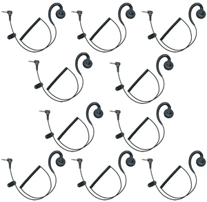 10 Pack 3.5mm Listen Only Earpiece Compatible with Motorola Speaker Mic | C-Shape Soft Hook, Rotatable, Kevlar Reinforced Cable, for Security & Police 10 Pack 3.5mm Listen Only Earpiece Compatible with Motorola Speaker Mic | C-Shape Soft Hook, Rotatable, Kevlar Reinforced Cable, for Security & Police