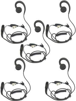 PROMAXPOWER [5-Pack C-Shape Swivel Earpiece with PTT for Motorola MR350R